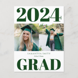 2022 Groen Modern Eenvoudig Typografie 2 Foto Grad Aankondigingskaart