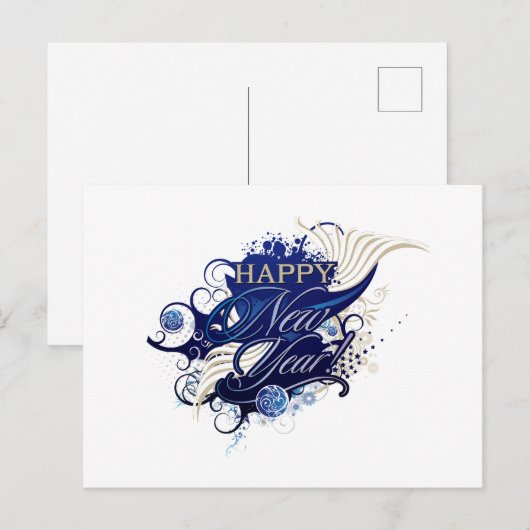 2022 Happy New Year Briefkaart (Voorkant / Achterkant)