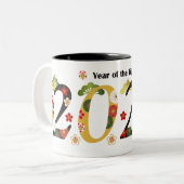2022 Happy New Year Cute Tiger Two-Tone Coffee Mok (Voorkant links)