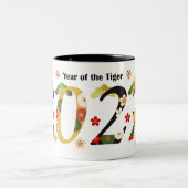 2022 Happy New Year Cute Tiger Two-Tone Coffee Mok (Center)