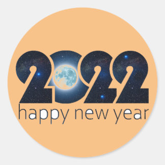 2022 Happy New Year Klassieke Round Sticker
