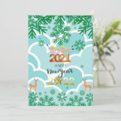 2022 Happy New Year Vakantiay Greeting Cards Kaart (Staand voorkant)