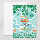 2022 Happy New Year Vakantiay Greeting Cards Kaart (Voorkant / Achterkant)