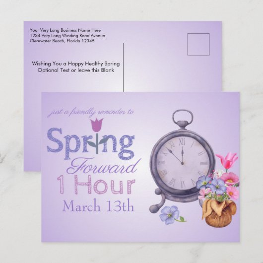 2022 Herinnering voor zomertijd Postcar op zomerti Briefkaart (Voorkant / Achterkant)