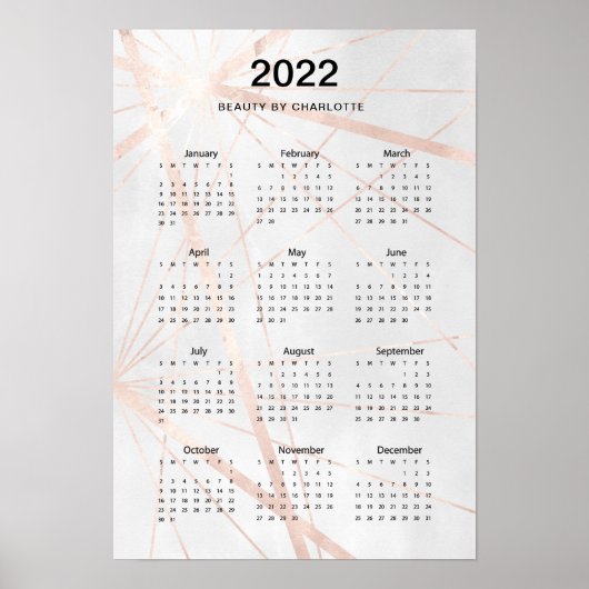 2022! Het moderne Poster van de Kalender van de Wa (Voorkant)