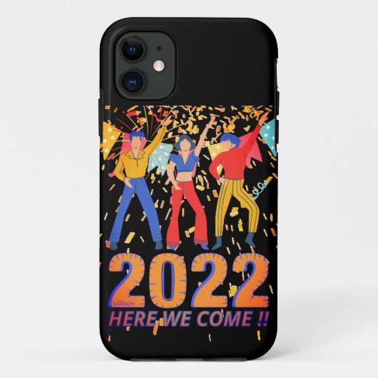 2022 HIER KOMEN WE grappige nieuwe jaren, een cade Case-Mate iPhone Case (Achterkant)