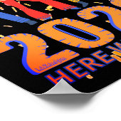 2022 HIER KOMEN WE grappige nieuwe jaren, een cade Poster (Hoek)