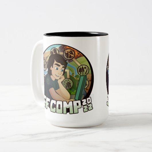 2022 IFComp Two-Tone Large Coffee Mok (Voorkant links)