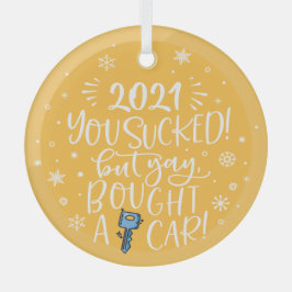 2022 is opgezogen, maar heeft een gele kerker voor glas ornament