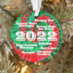 2022 jaar in Review Funny Current Events Keepomwil Ornament