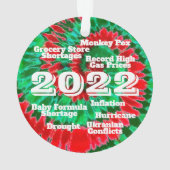 2022 jaar in Review Funny Current Events Keepomwil Ornament (achterkant)