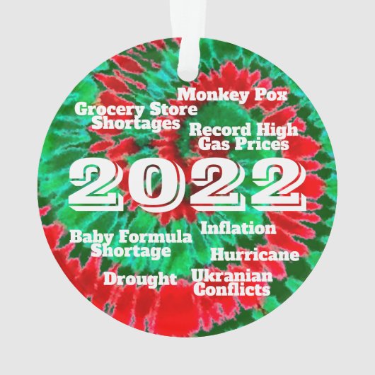 2022 jaar in Review Funny Current Events Keepomwil Ornament (achterkant)