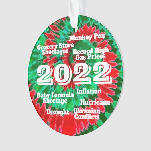 2022 jaar in Review Funny Current Events Keepomwil Ornament (voorkant)