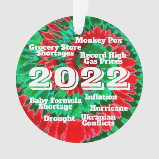 2022 jaar in Review Funny Current Events Keepomwil Ornament (voorkant)