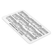 2022 Jaar Maandelijkse Kalender Klassieke Wit en Z Magneet (Rechterzijde)