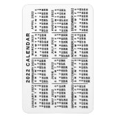 2022 Jaar Maandelijkse Kalender Klassieke Wit en Z Magneet (Verticaal)