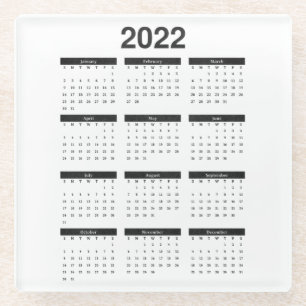 2022 Jaar Maandelijkse kalender Onderzetter