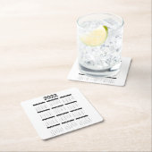 2022 Jaar Maandelijkse kalender Square Paper Onder Kartonnen Onderzetters (Insitu)