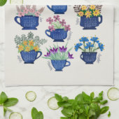 2022 jaar Tea Towel Flowers in Tea Cups Tea Lovers Theedoek (Gevouwen)