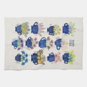 2022 jaar Tea Towel Flowers in Tea Cups Tea Lovers Theedoek (Horizontaal)