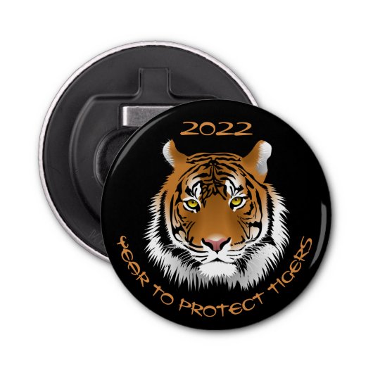 2022 Jaar van de bescherming van trekkers Button Flesopener (Voorkant)