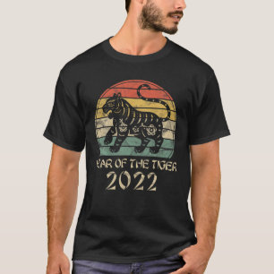 2022 Jaar van de Tiger Gift Retro Sunset Chinese N T-shirt