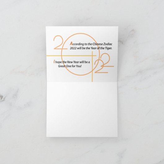 2022 Jaar van de tijger Bedankkaart (Binnen)