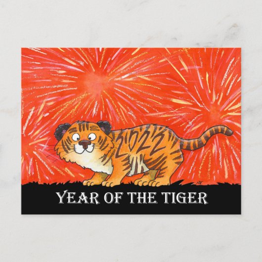 2022 Jaar van de tijger Briefkaart (Voorkant)