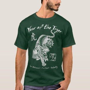 2022 Jaar van de Tijger Chinese Zodiak Chinese Nie T-shirt