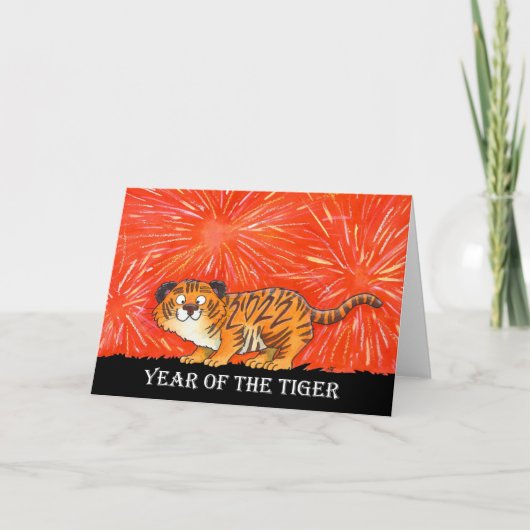 2022 Jaar van de Tijger groet Kaart (Voorkant)