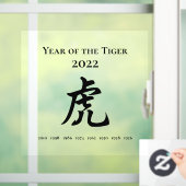 2022 Jaar van het Tiger Chinese Zodiac Sign Raamsticker (Huis)