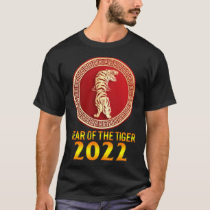 2022 Jaar van het Tiger Lunar Happy Nieuwjaar Chin T-shirt
