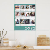2022 Jaarkalender Moderne Fotocollage Poster (Keuken)