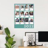 2022 Jaarkalender Moderne Fotocollage Poster (Thuiskantoor)
