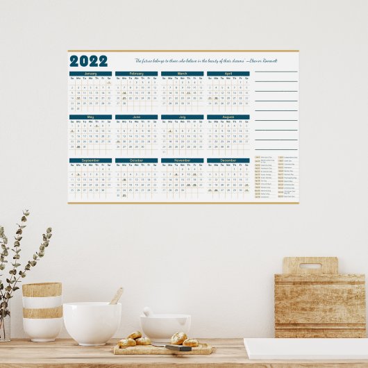2022 Jaarkalender Poster (Keuken)