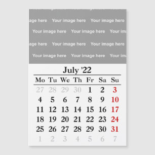 2022 Juli kalender Magnetische kaart