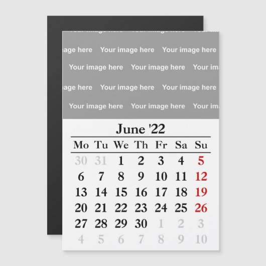 2022 June kalender Magnetic Card (Voorkant / Achterkant)