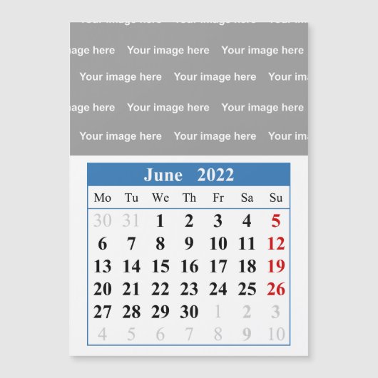 2022 June kalender Magnetic Card (Voorkant)