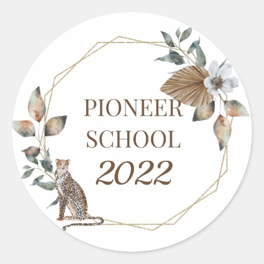 2022 JW Ministry Supply Pioneer School - Boho Ronde Sticker (Voorkant)