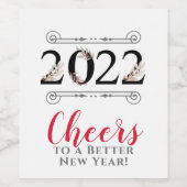 2022 Kaas voor een beter nieuwjaarsetiket Wijn Etiket (Enkel label)