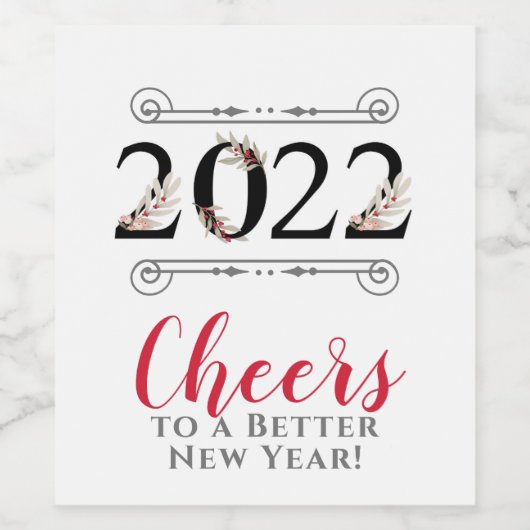 2022 Kaas voor een beter nieuwjaarsetiket Wijn Etiket (Enkel label)
