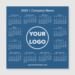 2022 Kalender Bedrijf Logo op Blue Magnet
