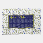 2022 Kalender Blauwbessen Stemmed Leaves Border Theedoek (Horizontaal)