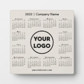 2022 Kalender Company Logo Beige Business Fotoplaat (Voorkant)