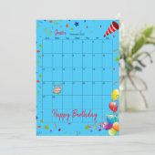 2022 Kalender Februari Gelukkige Verjaardag Uitnod Kaart (Staand voorkant)