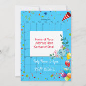 2022 Kalender Februari Gelukkige Verjaardag Uitnod Kaart (Achterkant)