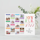 2022 Kalender JOYFUL WISHES Fotocollage Feestdagenkaart (Staand voorkant)