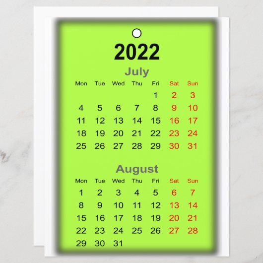 2022 Kalender Juli Augustus Druk op.. (Voorkant / Achterkant)
