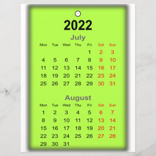 2022 Kalender Juli Augustus Druk op..