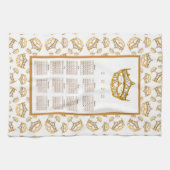 2022 Kalender Koningin Harten Gold Crown Tiara Bor Theedoek (Horizontaal)